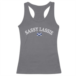 Sassy Lassie Scotland Flag Racerback Tank Top Funny Scottish Pride Heritage Gift TS10 Charcoal Print Your Wear