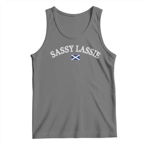Sassy Lassie Scotland Flag Tank Top Funny Scottish Pride Heritage Gift TS10 Black Heather Print Your Wear