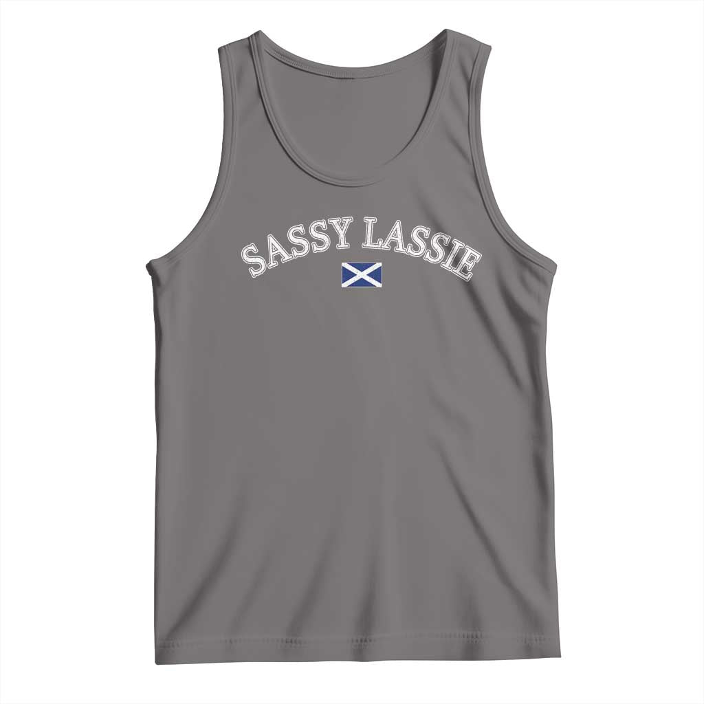 Sassy Lassie Scotland Flag Tank Top Funny Scottish Pride Heritage Gift TS10 Deep Heather Print Your Wear