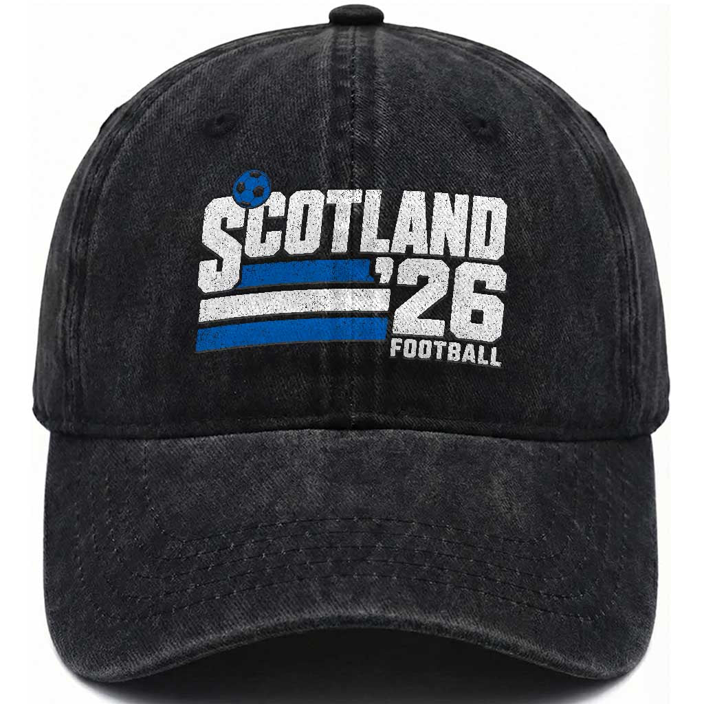 Scotland Football Fan Washed Cotton Baseball Cap Scottish Soccer Supporter Scottish Flag 2026 TS10 Print Your Wear