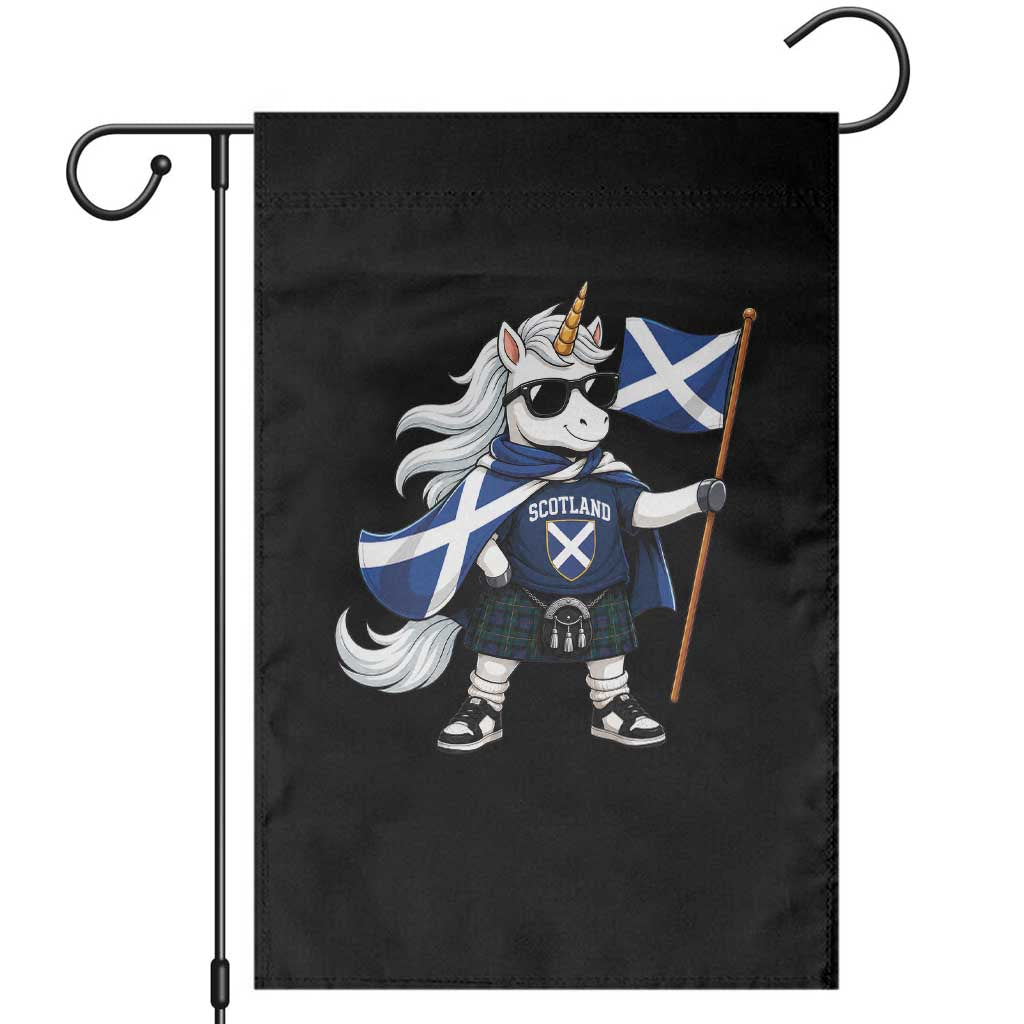 Funny Scotland Unicorn Garden Flag Cool Scottish Unicorn with Kilt Flag Scotland Pride Football Fans TS10 Black Print Your Wear