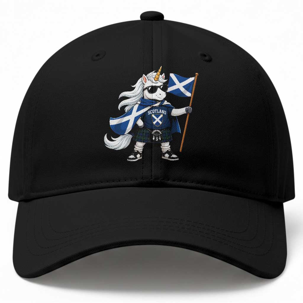 Funny Scotland Unicorn Baseball Cap Cool Scottish Unicorn with Kilt Flag Scotland Pride Football Fans TS10 Print Your Wear