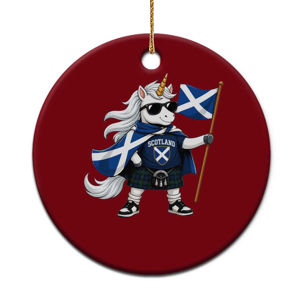 Funny Scotland Unicorn Ceramic Ornament Cool Scottish Unicorn with Kilt Flag Scotland Pride Football Fans TS10 1pc Red Print Your Wear