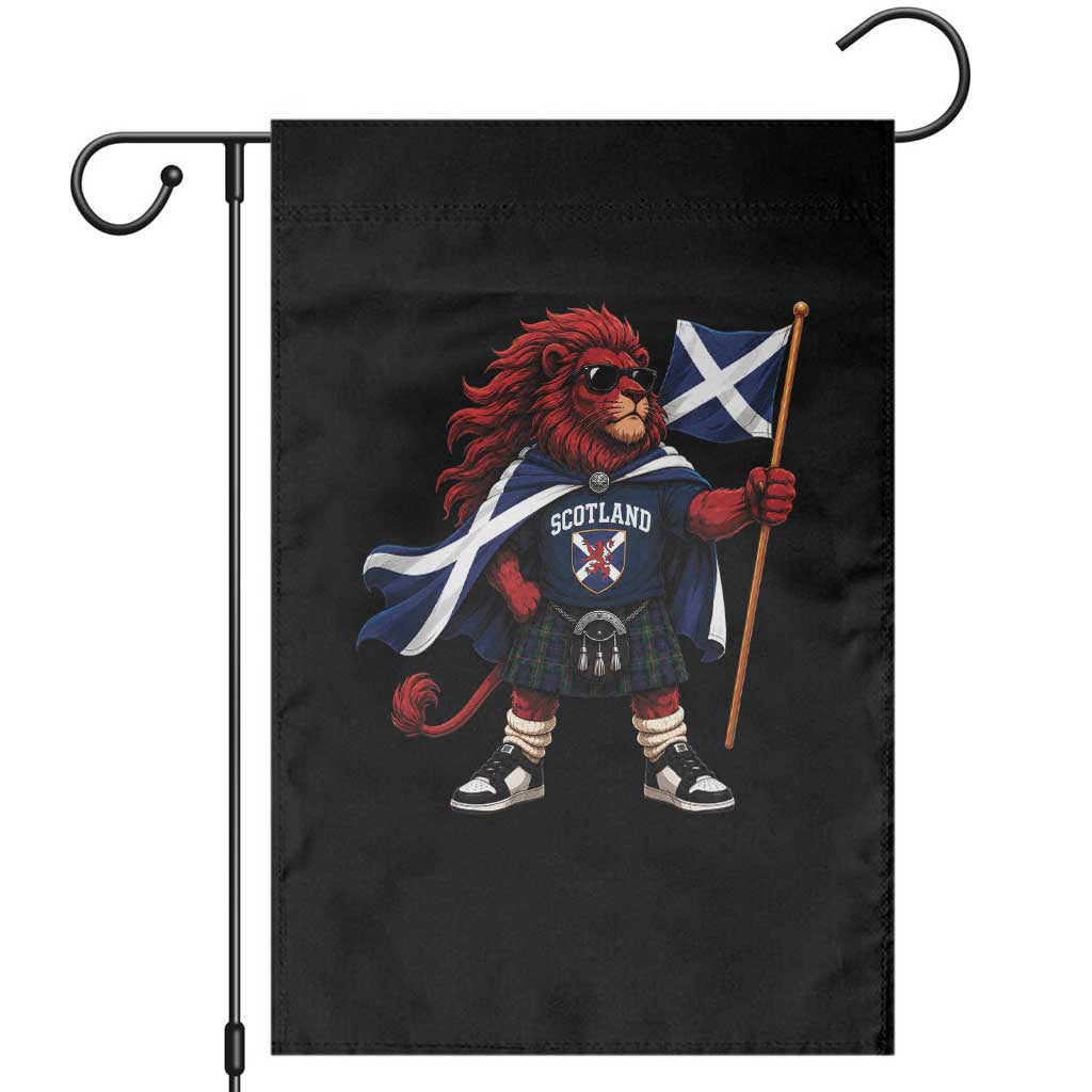 Proud Scotland Rampant Lion Garden Flag Scottish Flag Red Lion Mascot with Kilt Football Fans TS10 Black Print Your Wear
