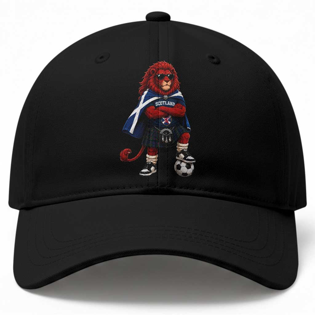 Scotland Rampant Lion Soccer Fan Baseball Cap Scottish Pride Red Lion in Kilt with Sunglasses Football TS10 Print Your Wear