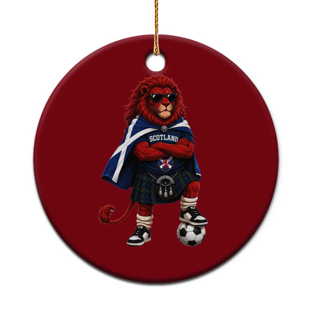 Scotland Rampant Lion Soccer Fan Ceramic Ornament Scottish Pride Red Lion in Kilt with Sunglasses Football TS10 1pc Red Print Your Wear