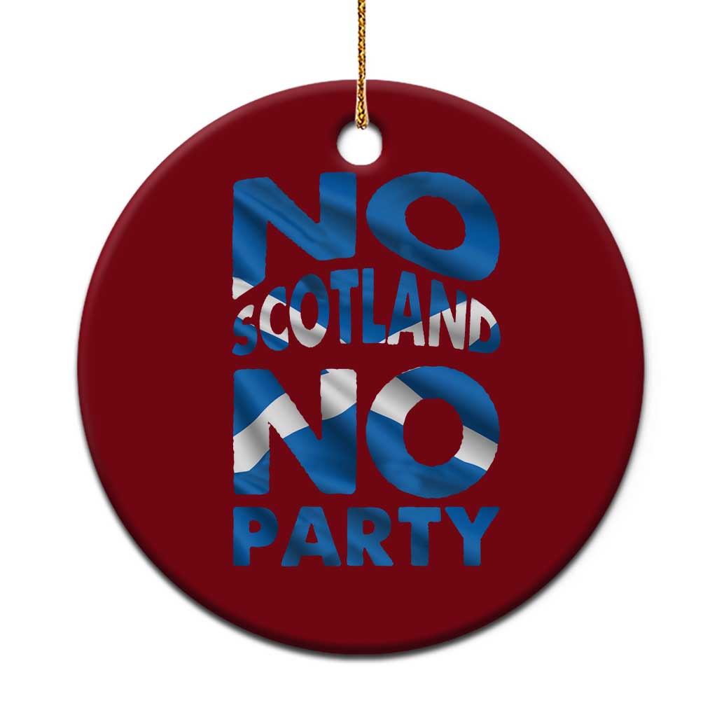 No Scotland No Party Scottish Ceramic Ornament Retro Scottish Banner Fan Scotland Flag TS10 1pc Red Print Your Wear