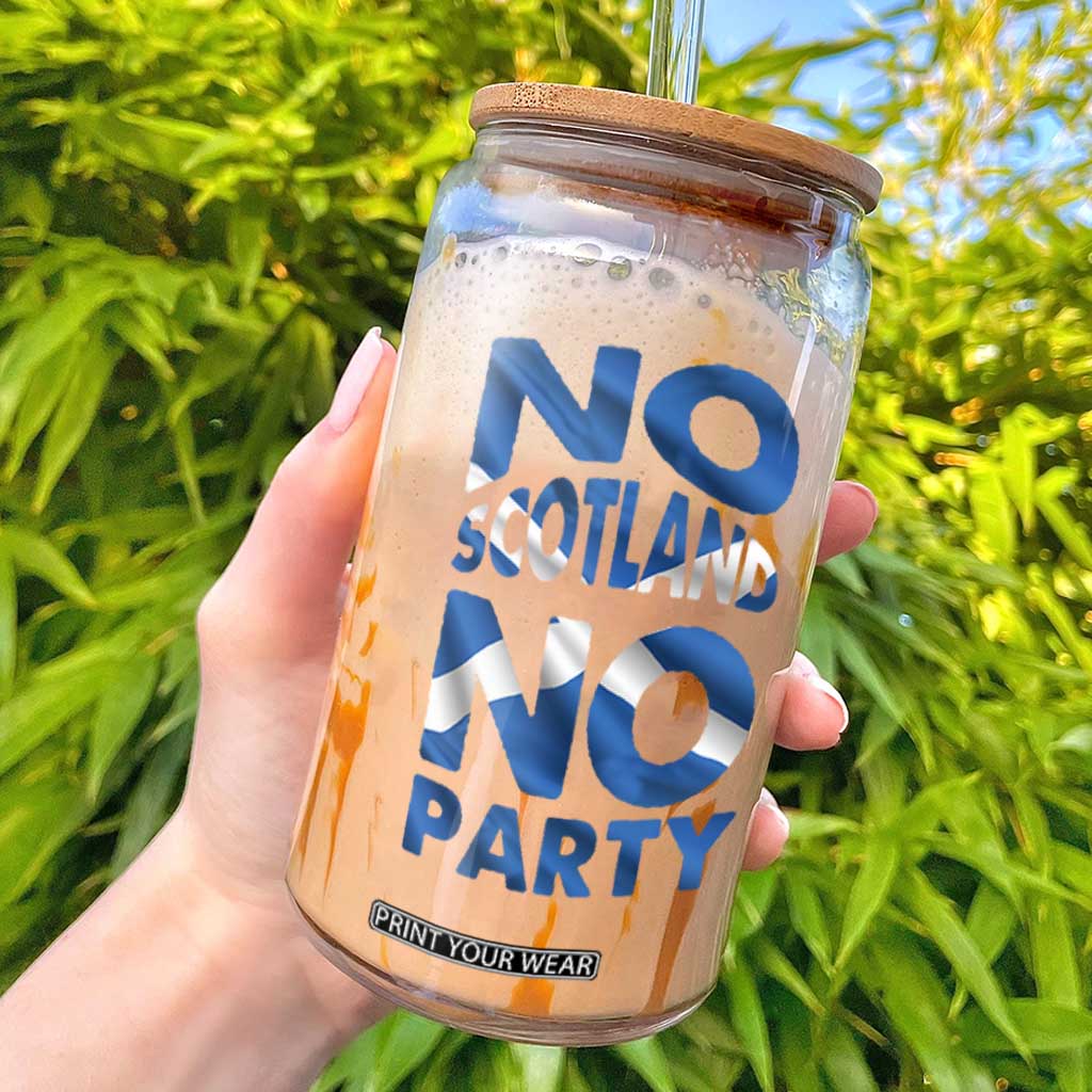 No Scotland No Party Scottish Glass Can Retro Scottish Banner Fan Scotland Flag TS10 Black Print Your Wear