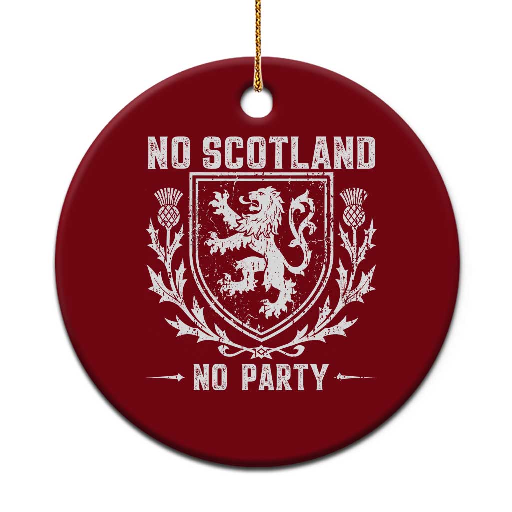 No Scotland No Party Scottish Flag Ceramic Ornament Retro Scotland Rampant Lion TS10 1pc Red Print Your Wear