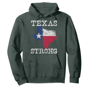 Strong Texas Hoodie Distressed Flag Texan Pride Flood Relief Disaster TS10 Dark Forest Green Print Your Wear