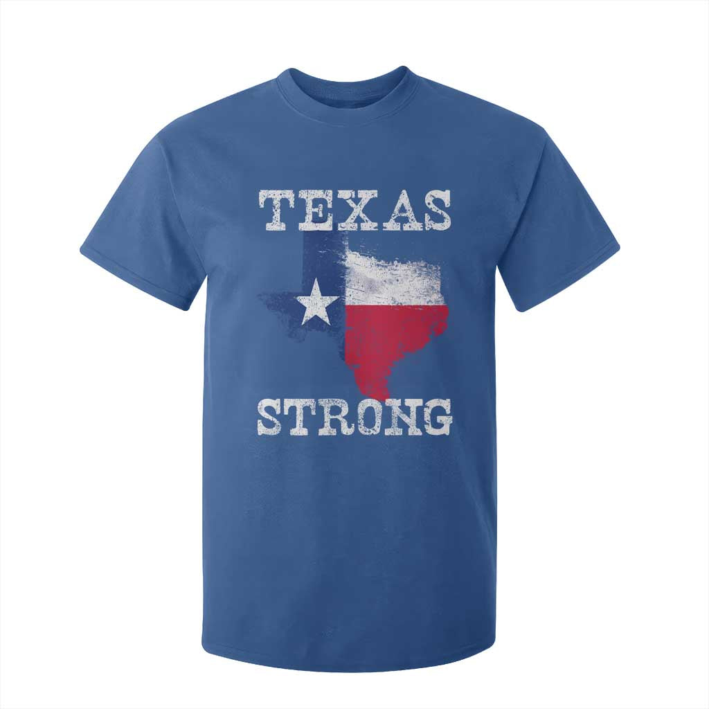 Strong Texas T Shirt For Kid Distressed Flag Texan Pride Flood Relief Disaster TS10 Royal Blue Print Your Wear