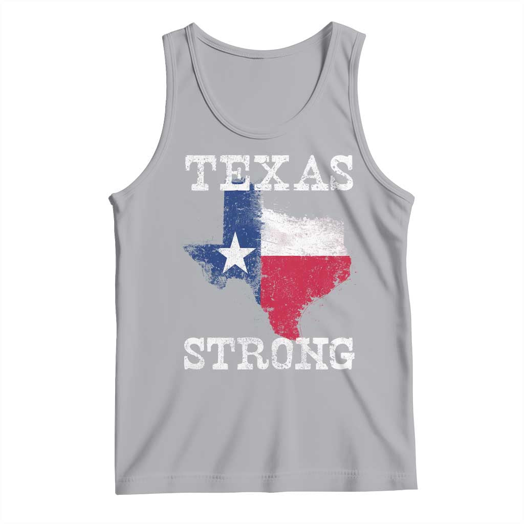 Strong Texas Tank Top Distressed Flag Texan Pride Flood Relief Disaster TS10 Athletic Heather Print Your Wear