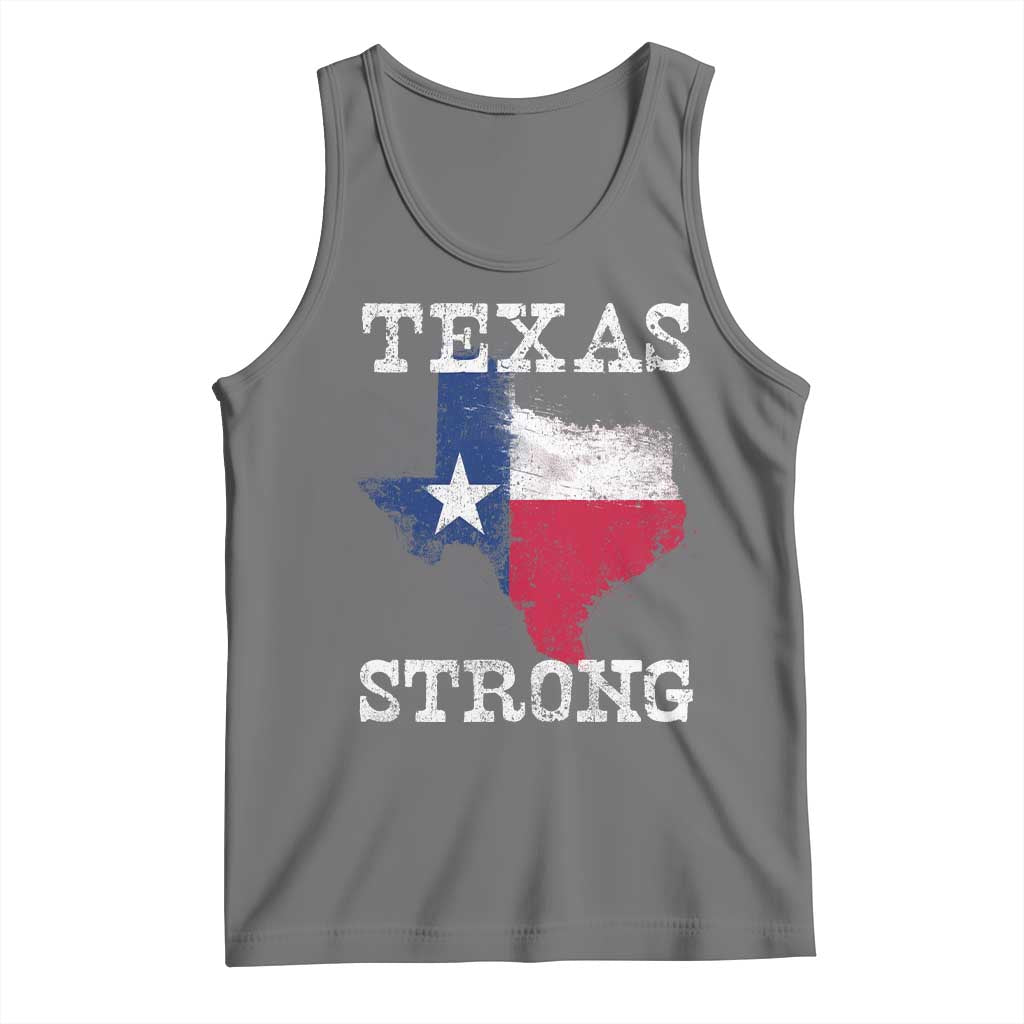 Strong Texas Tank Top Distressed Flag Texan Pride Flood Relief Disaster TS10 Black Heather Print Your Wear