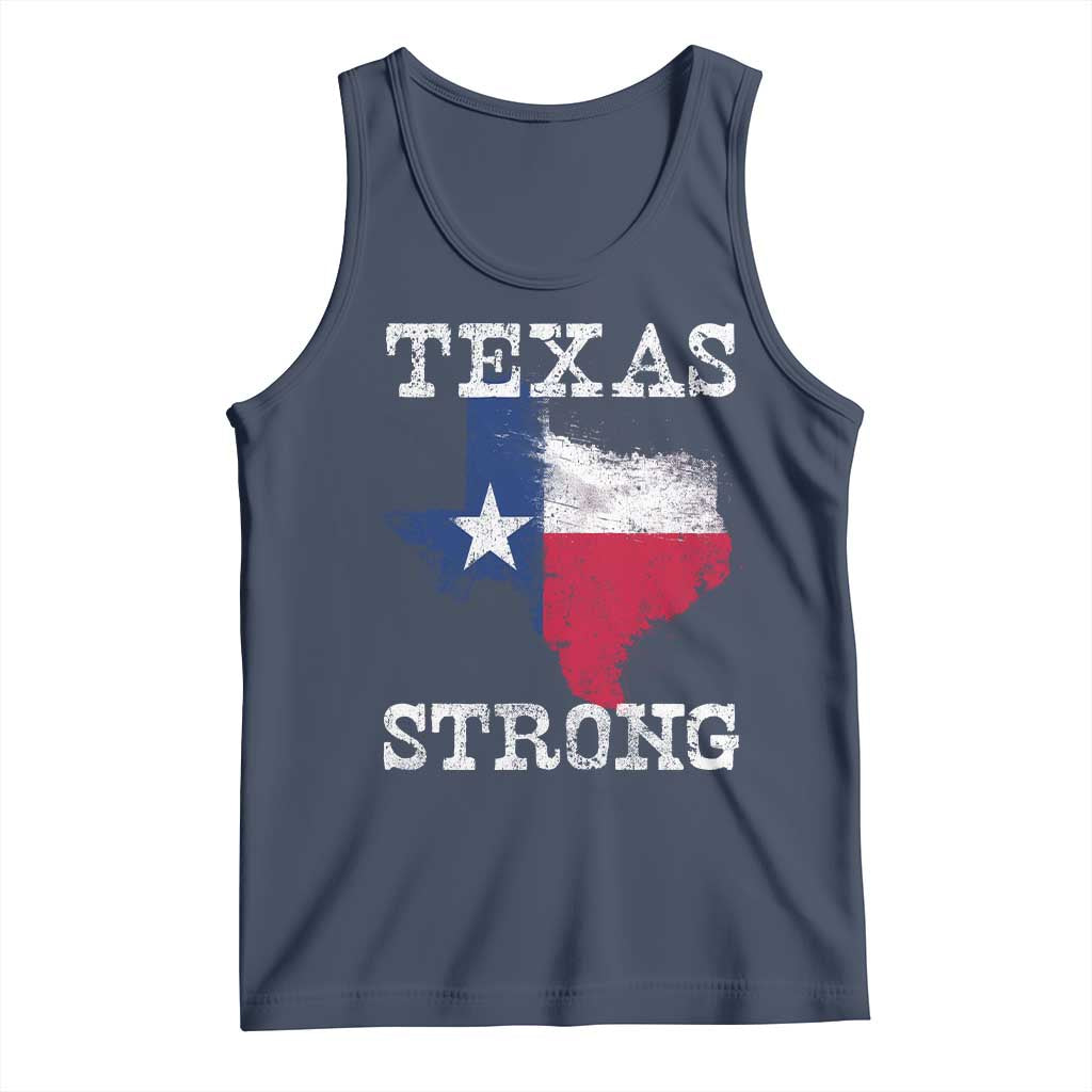 Strong Texas Tank Top Distressed Flag Texan Pride Flood Relief Disaster TS10 Navy Print Your Wear