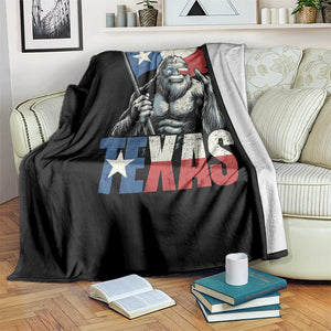 Bigfoot Texas Throw Blanket Sasquatch Loves Rock On Hand Texan Texas Flag TS10 Print Your Wear