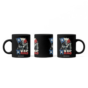 Bigfoot Texas Coffee Mug Sasquatch Loves Rock On Hand Texan Texas Flag TS10 Print Your Wear