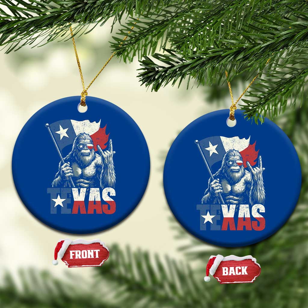 Bigfoot Texas Ceramic Ornament Sasquatch Loves Rock On Hand Texan Texas Flag TS10 1pc Blue Print Your Wear