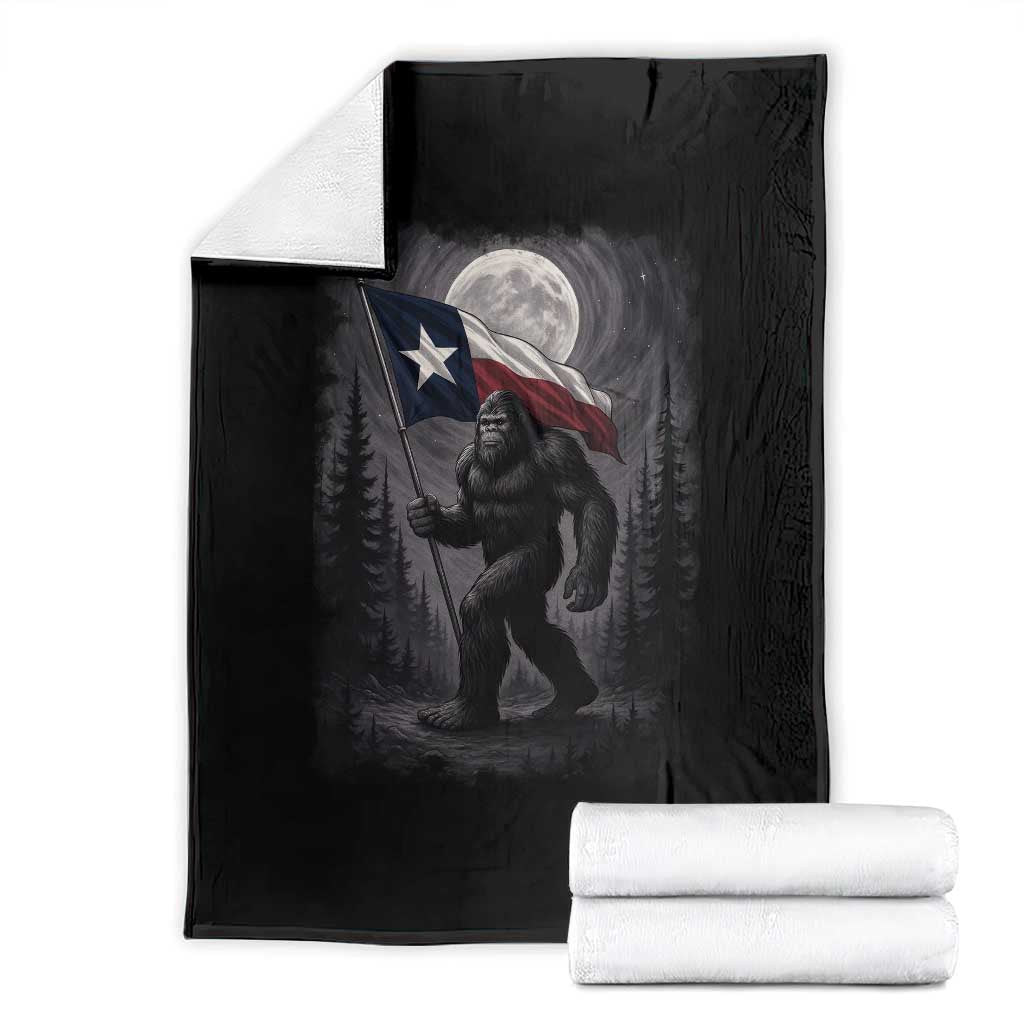 Bigfoot Texas Throw Blanket Forest Sasquatch Loves Rock On Hand Texas Flag TS10 Black Print Your Wear