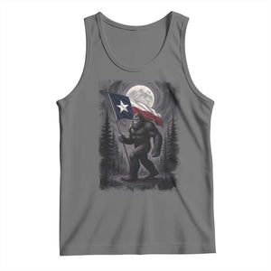 Bigfoot Texas Tank Top Forest Sasquatch Loves Rock On Hand Texas Flag TS10 Black Heather Print Your Wear