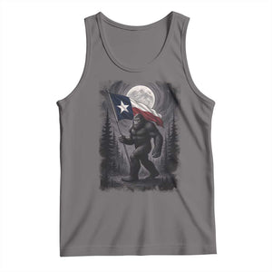 Bigfoot Texas Tank Top Forest Sasquatch Loves Rock On Hand Texas Flag TS10 Deep Heather Print Your Wear