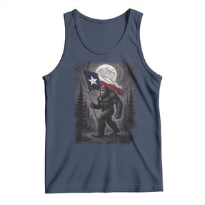 Bigfoot Texas Tank Top Forest Sasquatch Loves Rock On Hand Texas Flag TS10 Navy Print Your Wear