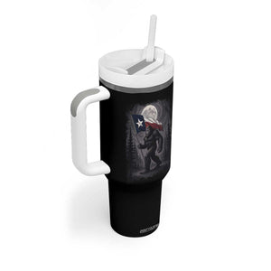 Bigfoot Texas Tumbler With Handle Forest Sasquatch Loves Rock On Hand Texas Flag TS10 Print Your Wear