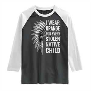 I Wear Orange For Every Stolen Native Child Raglan Shirt Orange Day TS10 Black White Print Your Wear