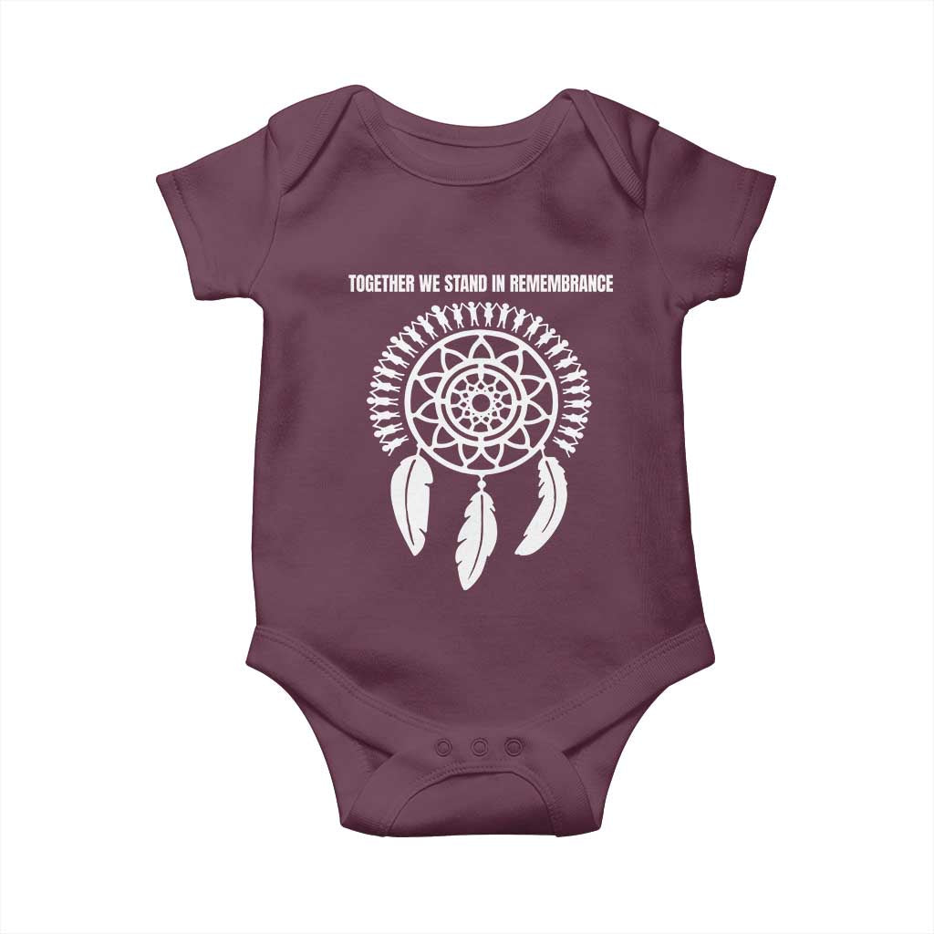 Native American Every Child Baby Onesie Together We Stand in Remembrance TS10 Maroon Print Your Wear
