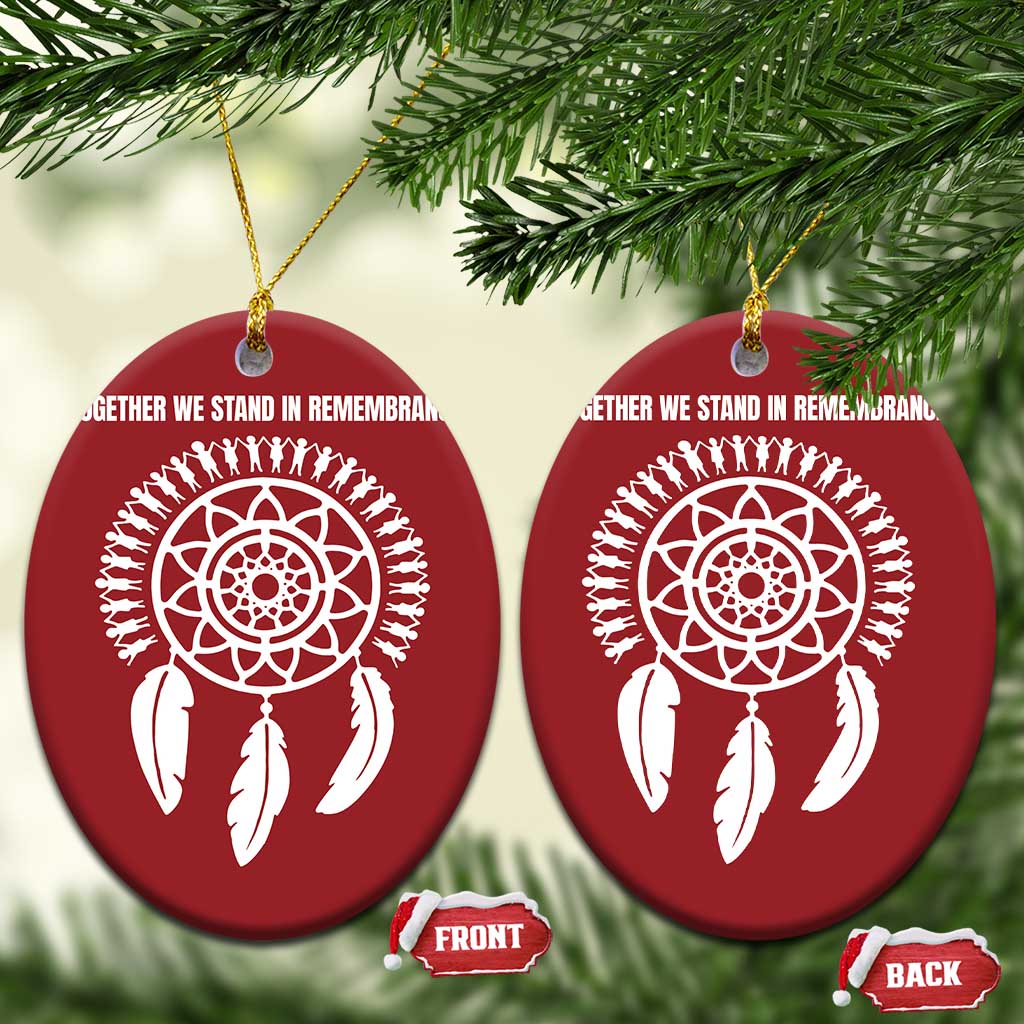 Native American Every Child Christmas Ornament Together We Stand in Remembrance TS10 Oval Red Print Your Wear