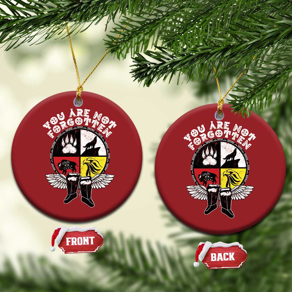 Native American Indian Christmas Ornament You Are Not Forgotten TS10 Circle Red Print Your Wear