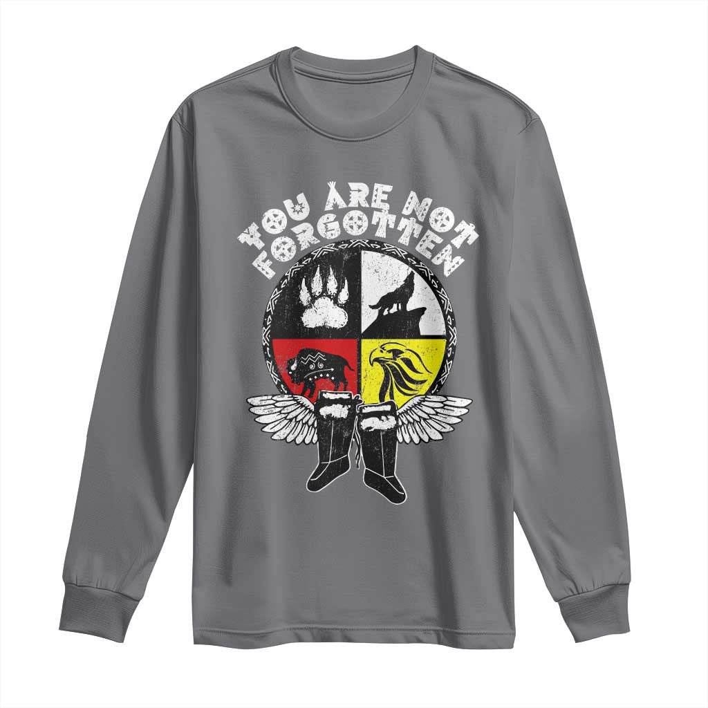 Native American Indian Long Sleeve Shirt You Are Not Forgotten TS10 Charcoal Print Your Wear
