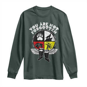 Native American Indian Long Sleeve Shirt You Are Not Forgotten TS10 Dark Forest Green Print Your Wear