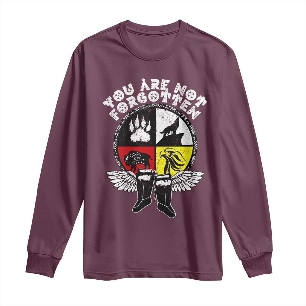Native American Indian Long Sleeve Shirt You Are Not Forgotten TS10 Maroon Print Your Wear