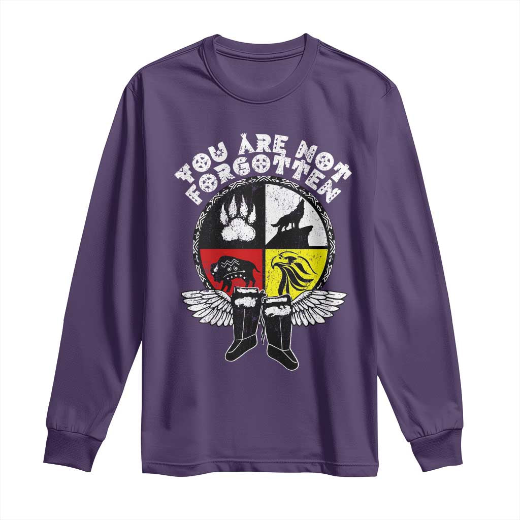 Native American Indian Long Sleeve Shirt You Are Not Forgotten TS10 Purple Print Your Wear