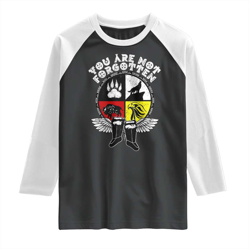 Native American Indian Raglan Shirt You Are Not Forgotten TS10 Black White Print Your Wear