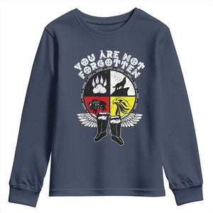 Native American Indian Youth Sweatshirt You Are Not Forgotten TS10 Navy Print Your Wear