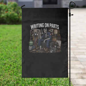 Waiting On Parts HVAC Tech Skeleton Funny Mechanic Graphic Garden Flag TS10 Print Your Wear