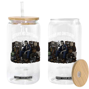 Waiting On Parts HVAC Tech Skeleton Funny Mechanic Graphic Glass Can TS10 Print Your Wear