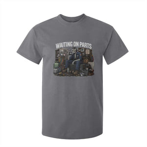 Waiting On Parts HVAC Tech Skeleton Funny Mechanic Graphic T Shirt For Kid TS10 Charcoal Print Your Wear