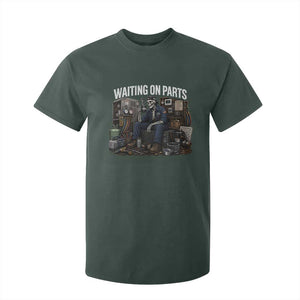 Waiting On Parts HVAC Tech Skeleton Funny Mechanic Graphic T Shirt For Kid TS10 Dark Forest Green Print Your Wear