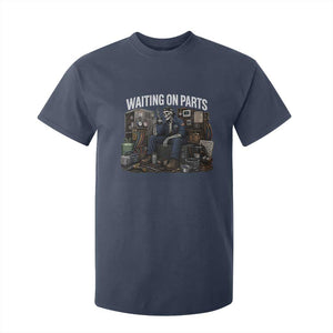 Waiting On Parts HVAC Tech Skeleton Funny Mechanic Graphic T Shirt For Kid TS10 Navy Print Your Wear
