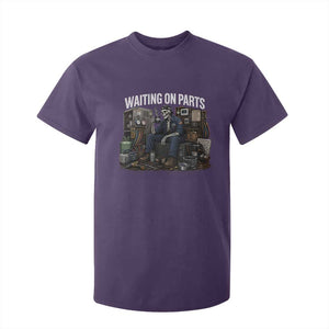 Waiting On Parts HVAC Tech Skeleton Funny Mechanic Graphic T Shirt For Kid TS10 Purple Print Your Wear