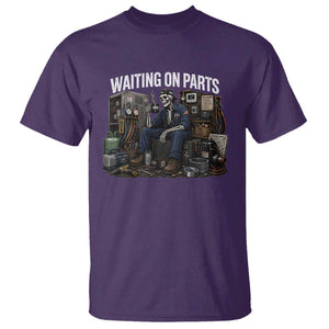 Waiting On Parts HVAC Tech Skeleton Funny Mechanic Graphic T Shirt TS10 Purple Print Your Wear