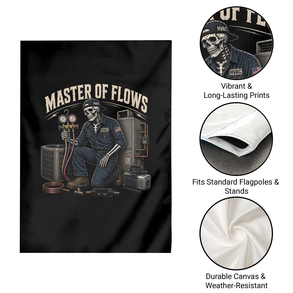 HVAC Tech Skeleton Mechanic Garden Flag Master Of Flows Vintage Distressed Graphic TS10 Print Your Wear