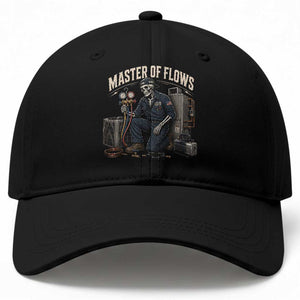 HVAC Tech Skeleton Mechanic Baseball Cap Master Of Flows Vintage Distressed Graphic TS10 Print Your Wear