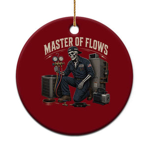 HVAC Tech Skeleton Mechanic Ceramic Ornament Master Of Flows Vintage Distressed Graphic TS10 1pc Red Print Your Wear
