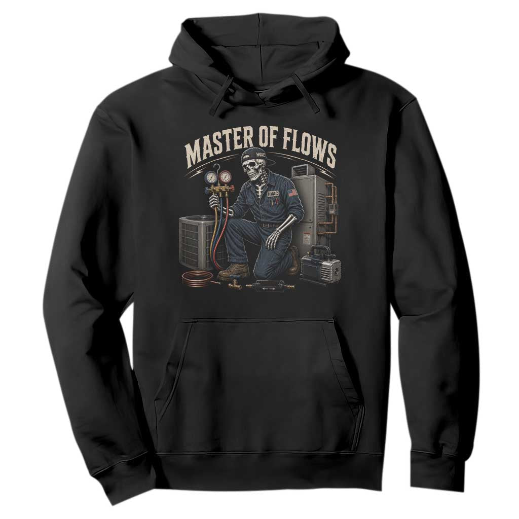 HVAC Tech Skeleton Mechanic Hoodie Master Of Flows Vintage Distressed Graphic TS10 Black Print Your Wear