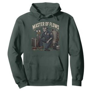 HVAC Tech Skeleton Mechanic Hoodie Master Of Flows Vintage Distressed Graphic TS10 Dark Forest Green Print Your Wear