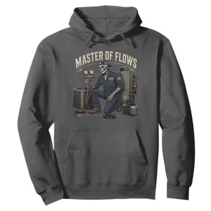 HVAC Tech Skeleton Mechanic Hoodie Master Of Flows Vintage Distressed Graphic TS10 Dark Heather Print Your Wear