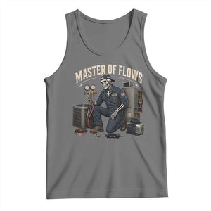 HVAC Tech Skeleton Mechanic Tank Top Master Of Flows Vintage Distressed Graphic TS10 Black Heather Print Your Wear